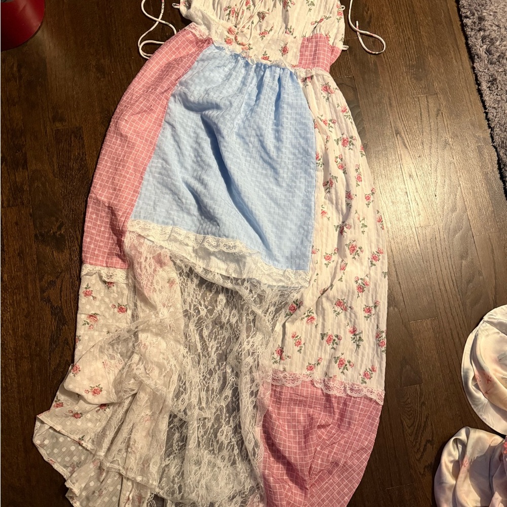 Lace floral maxi dress